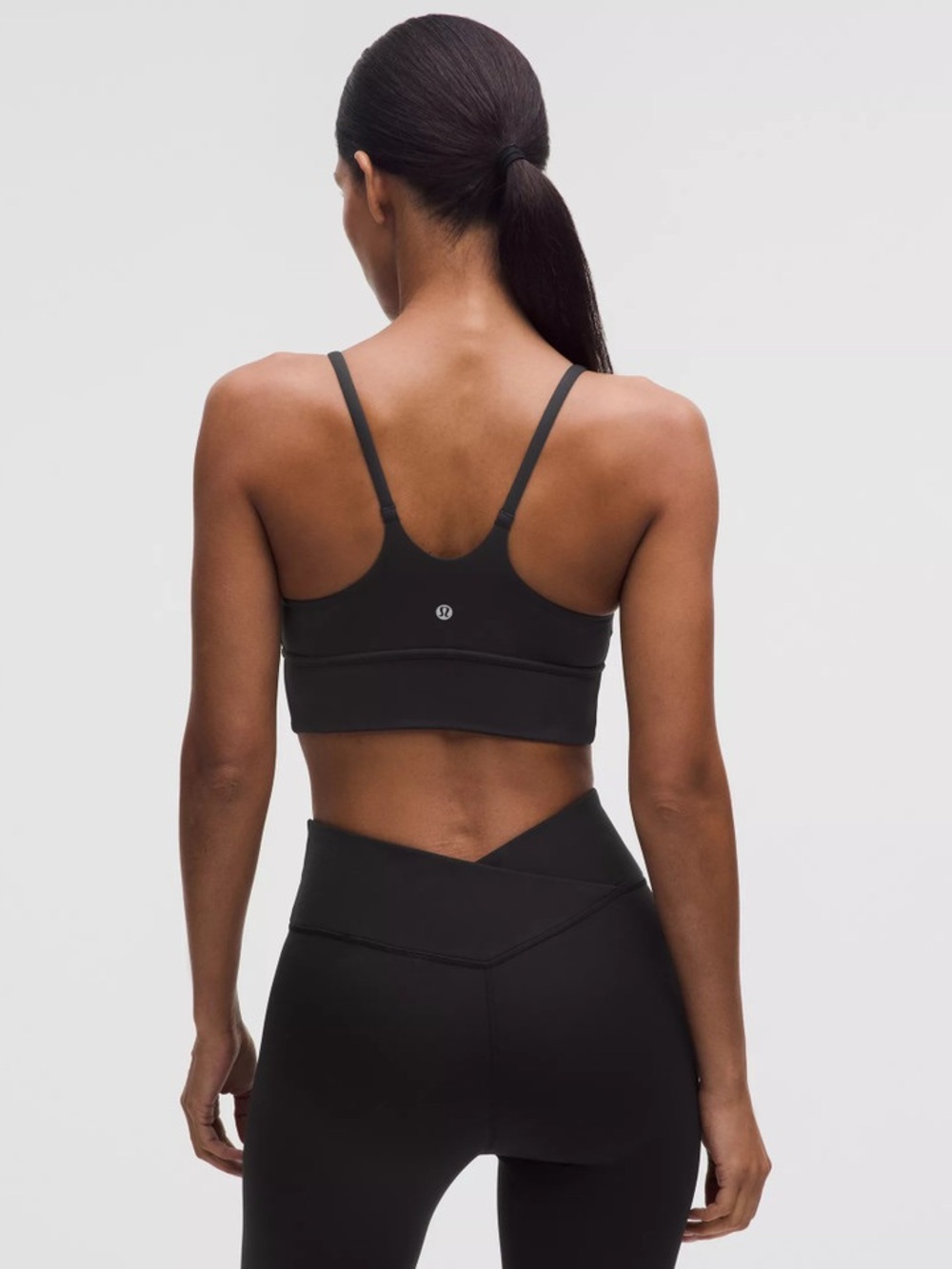 Lululemon Wunder Train Strappy Wrapped Bra Black Light Support Yoga Pilates - 10 - Picture 2 of 7